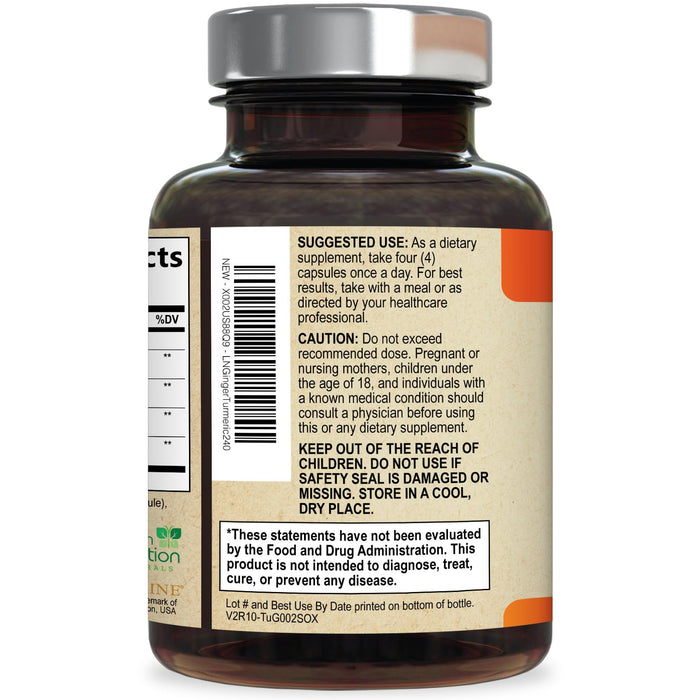 Turmeric Curcumin 2600mg – 240 Capsules