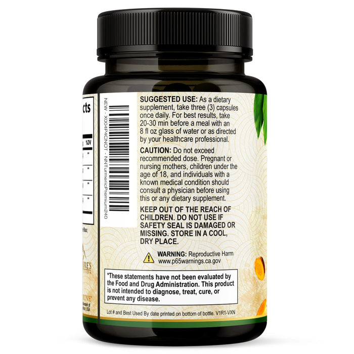 Turmeric Curcumin 1750mg with Organic Turmeric & Ginger – 240 Capsules
