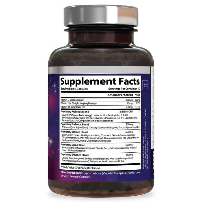 Menopause Supplements for Women - 8 Billion CFU Probiotics, Hot Flash, Night Sweats & Menopause Relief Probiotic for Vaginal, Digestive Health & Immune Support with Black Cohosh - 120 Capsules