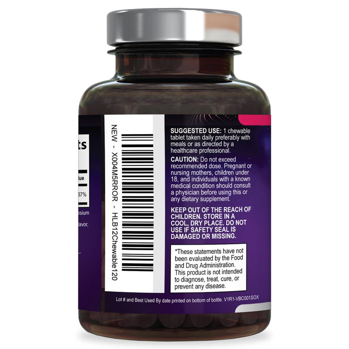 B 12 Vitamin Chewables 1000 mcg - B12 Complex with Heart & Nerve Energy Health Support - Vitamin B-12 Complex for Adults with Immune Health Support - Gluten & Sugar Free - 120 Chewables