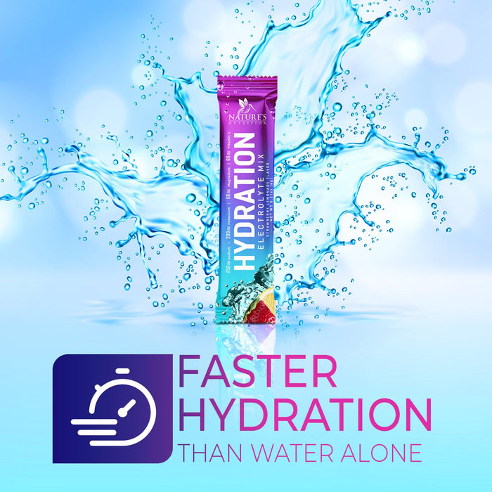 Hydration Electrolyte Packets - Daily Liquid Replenisher Powder - Electrolyte Multiplier with Minerals, Potassium & Real Salt - Vegan, Non-GMO - Tasty Lemon Flavor Hydration Electrolytes - 32 Servings