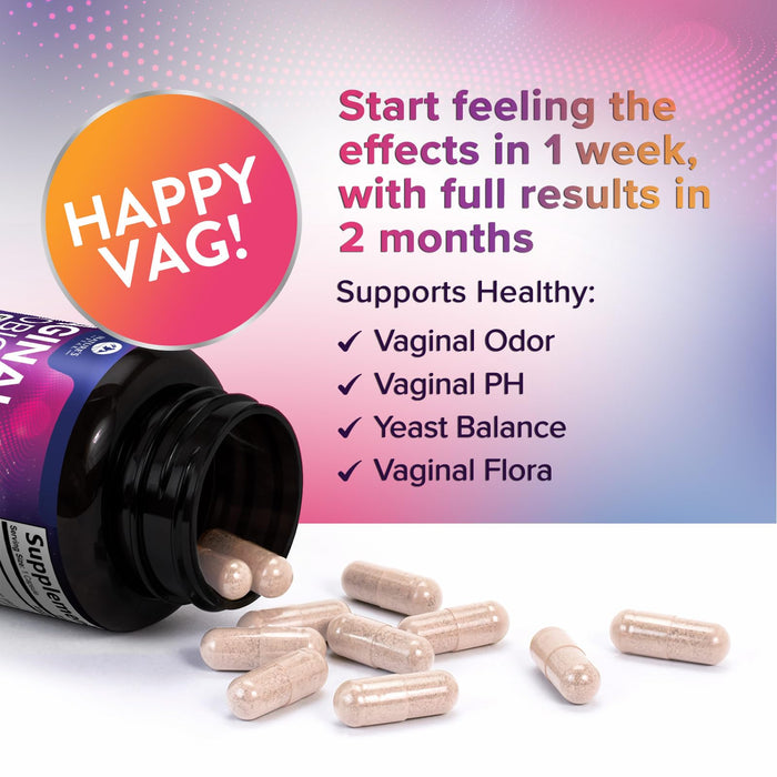 Vaginal Probiotics for Women pH Balance with Prebiotics, 50 Billion CFU, 10 Probiotic Strains, Cranberry, D-Mannose & XOS - Healthy Vaginal Odor & Flora, UT & Feminine Digestive Health - 60 Capsules