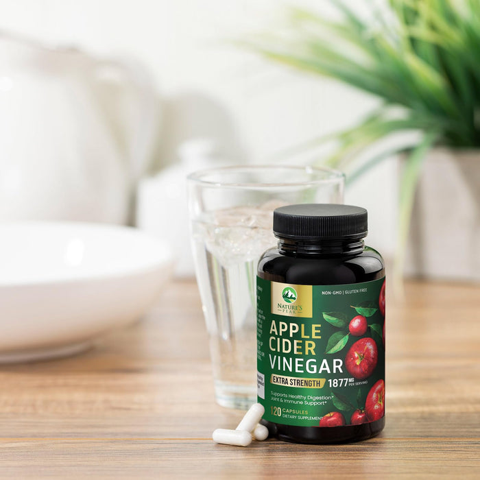 Apple Cider Vinegar Capsules ACV Supplements 1877mg, Vitamin D3, Zinc & Best ACV Supplement Pills Supporting Gut Health for Better Digestion, Immune System Support, Non-GMO & Gluten Free, 120 Capsules