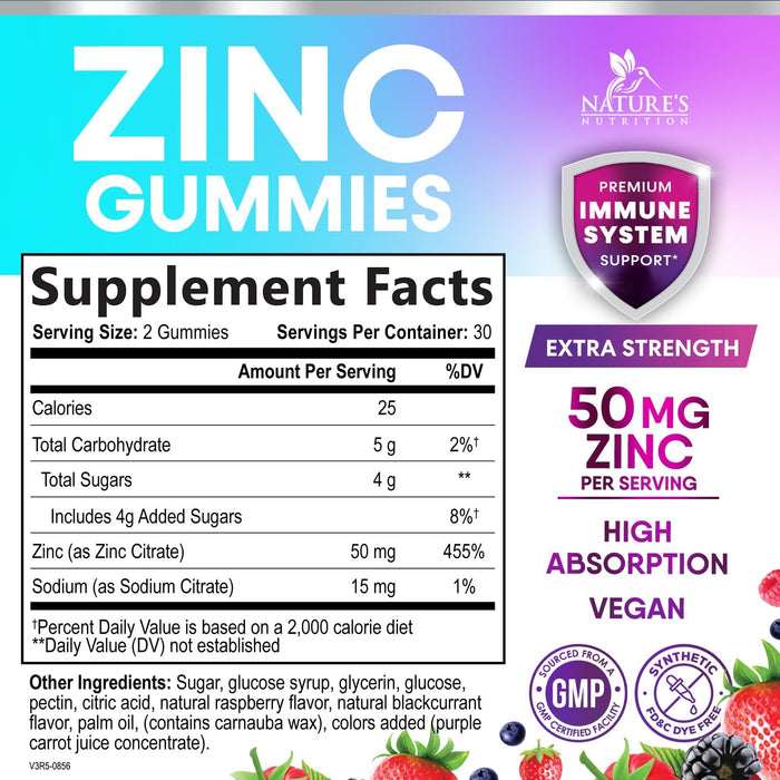 Zinc Gummies 50mg – 60 Gummies