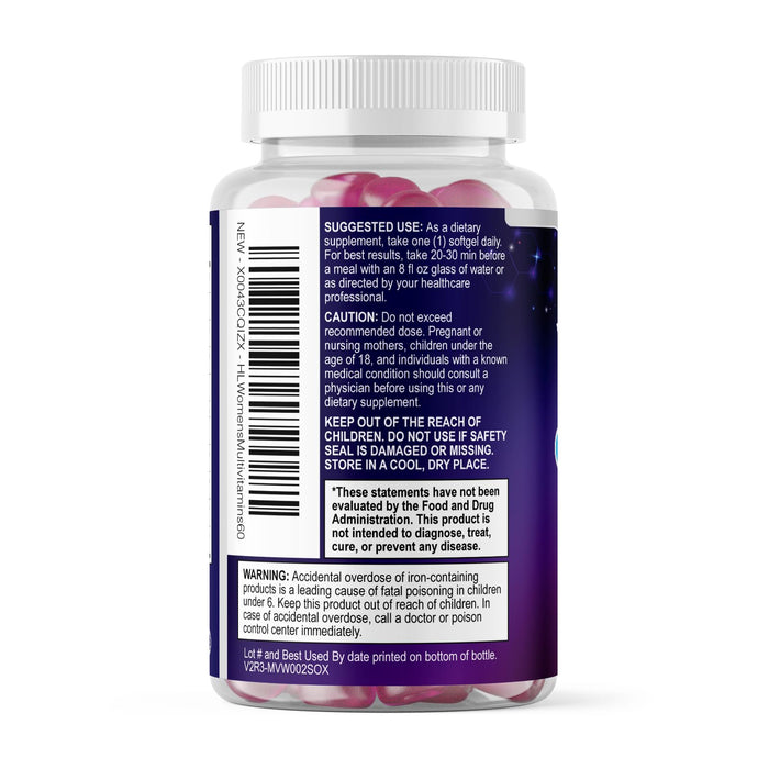 Multivitamin for Women - Vitamin A, C, D, E, and 8 B Vitamins for Energy & Immune Support, with Biotin, Iron & Zinc for Bone & Skin Health, Daily Womens Multivitamin & Minerals - 60 Softgels