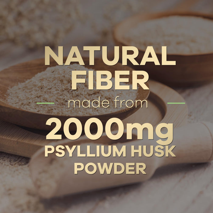 Psyllium Husk Fiber Caps 1500mg Supplement - Psyllium Husk Capsules Daily Support Digestive Health & Regularity, Nature's Plant Based Husks Natural Soluble Fiber Pills, Vegan, Non-GMO - 120 Capsules