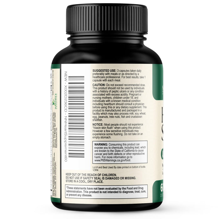 Heart Supplements for Men & Women 1650mg - Antioxidants for Heart Health Support with CoQ10, Hawthorn, Plant Sterol & More Vitamins to Support Nitric Oxide & Energy Production, Non-GMO - 60 Capsules