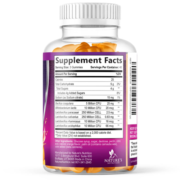 Probiotic Gummies for Women & Men's Digestive Health, 5 Billion CFU, Best Daily Probiotics Gummy for Vaginal, Immune Support & Gut Health, Supports Occasional Constipation Gas & Bloating, 120 Gummies
