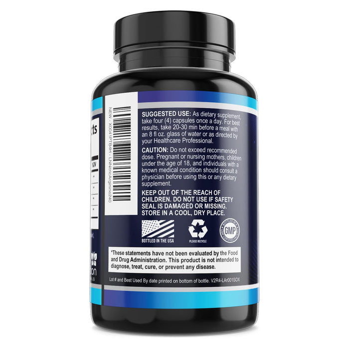 Extra Strength Nitric Oxide Supplement 3X Strength L Arginine, Citrulline Malate, AAKG, Beta Alanine - Premium Muscle Supporting Nitric Booster - Natural Energy & Heart Health Support - 240 Capsules