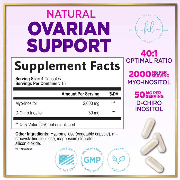 Myo-Inositol + D-Chiro Inositol 2000mg - 40:1 Ratio - 60 Capsules