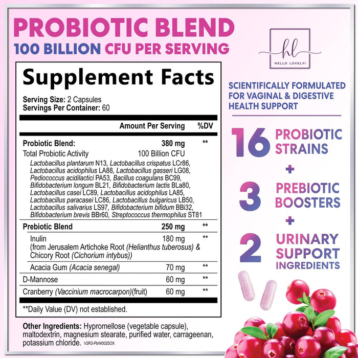 Probiotics for Women – 60 Billion CFU – 120 Capsules