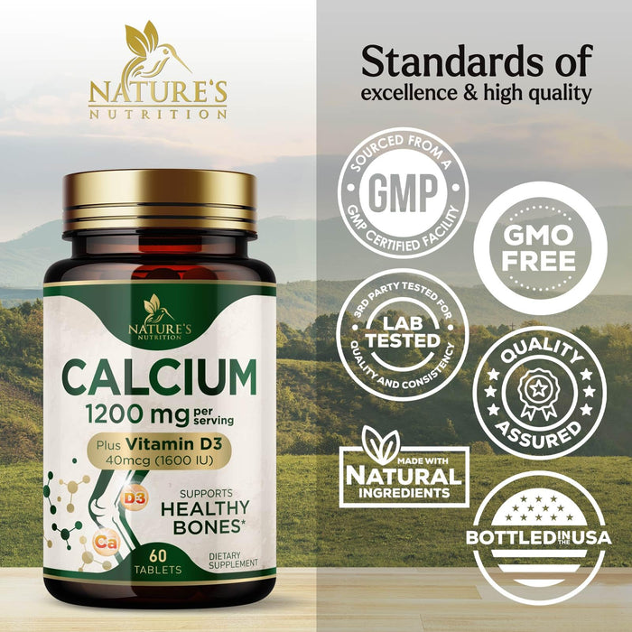 Calcium 1200 mg with Vitamin D3 – 60 Tablets