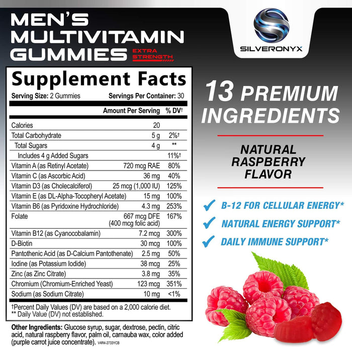 Multivitamin for Men - Daily Mens Multivitamins & Multiminerals with Vitamin D, Vitamin C, B12 Zinc & More - Energy, Memory, Focus & Immune Health Support - Essential for Men Over 40 - 60 Capsules