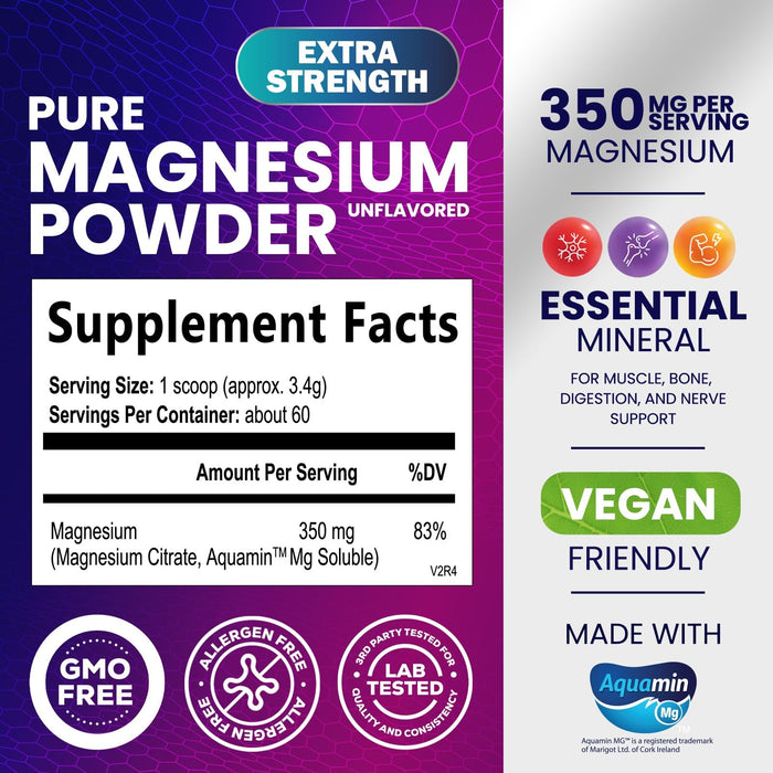 Magnesium Citrate Vegan Calm Magnesium Powder – 60 Servings