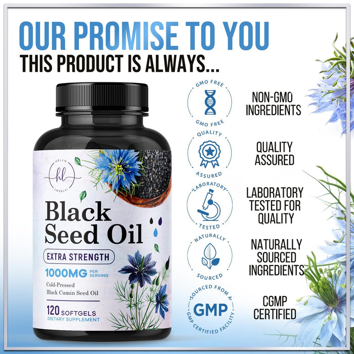 Black Seed Oil Softgels 1000mg – 120 Softgels