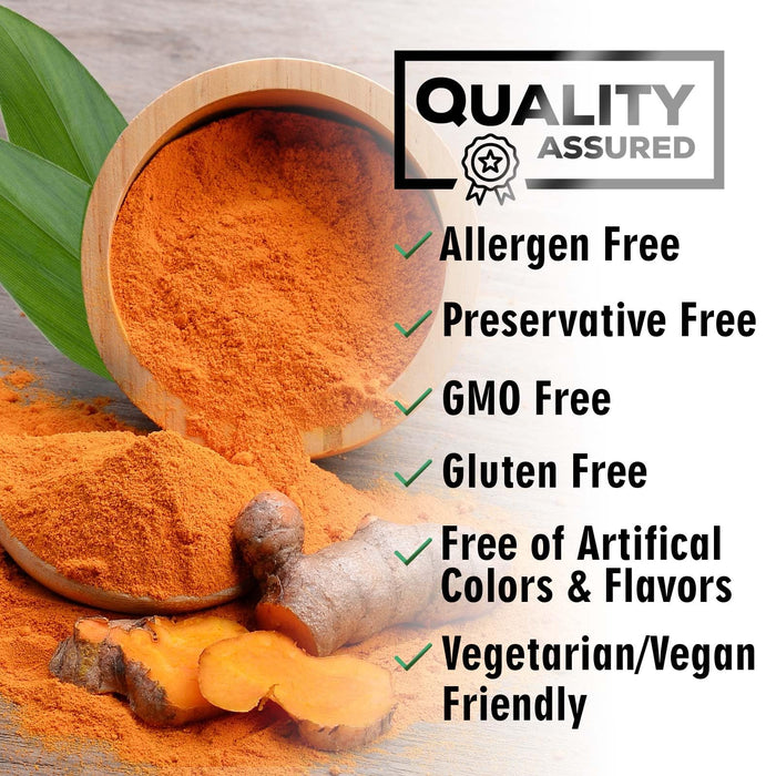 Turmeric Curcumin Supplement with BioPerine 95% Curcuminoids 2600mg with Black Pepper for Best Absorption, Bottled in USA, Best Natural Vegan Joint Support, Nature's Non-GMO Tumeric - 120 Capsules
