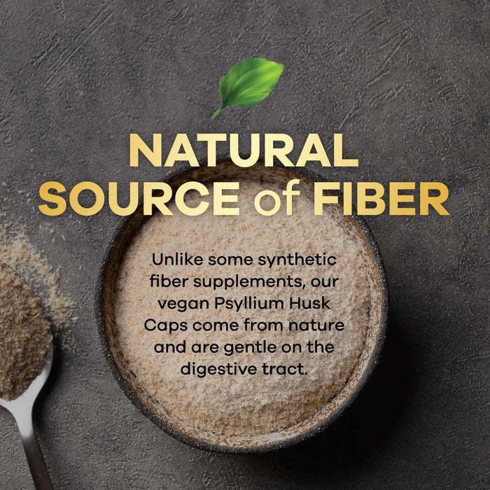 Psyllium Husk Fiber Supplement 2000mg, Natural Daily Soluble & Insoluble Fiber Pills, Psyllium Husk Powder Capsules Supports Digestion Colon Health & Regularity, Plant Based Supplement - 120 Capsules