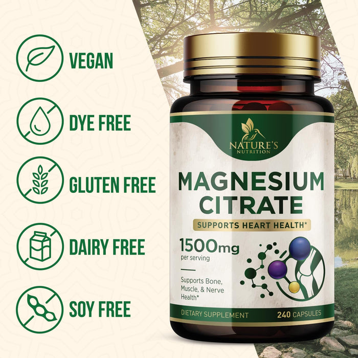 Magnesium (Citrate Oxide) 1000mg for Absorption – 240 Capsules