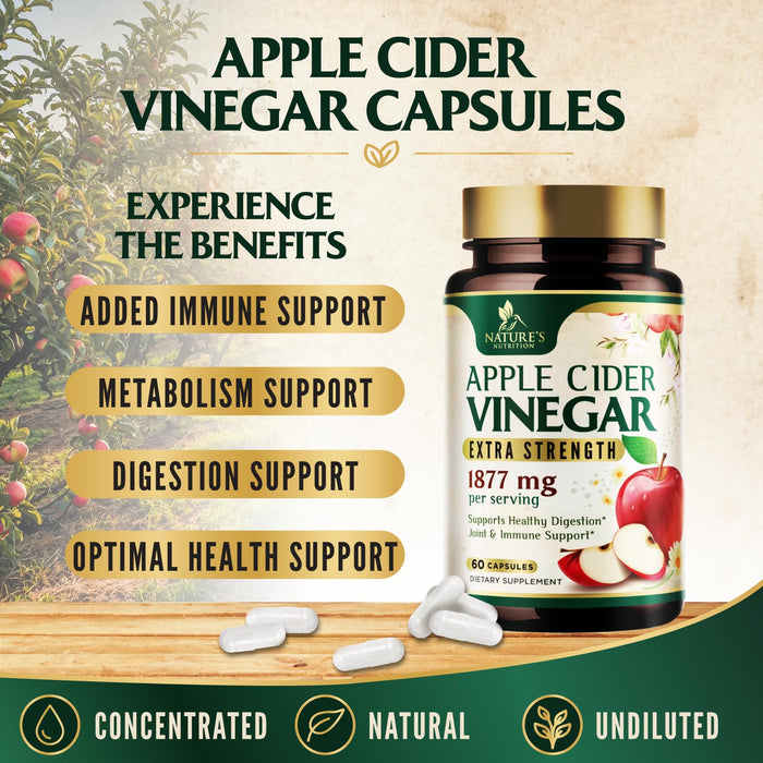 Apple Cider Vinegar Capsules 1877mg – 60 Capsules