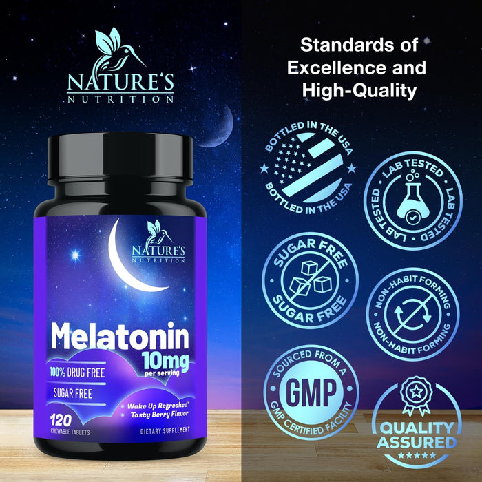 Fast Dissolve Melatonin 10mg – 120 Chewable Tablets