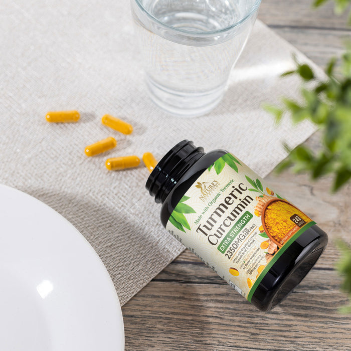 Turmeric Curcumin Supplement 1750mg with Organic Turmeric & Ginger, 95% Curcuminoids, BioPerine Black Pepper for Best Absorption, Nature's Vegan Joint Support, Non-GMO, Bottled in USA - 240 Capsules