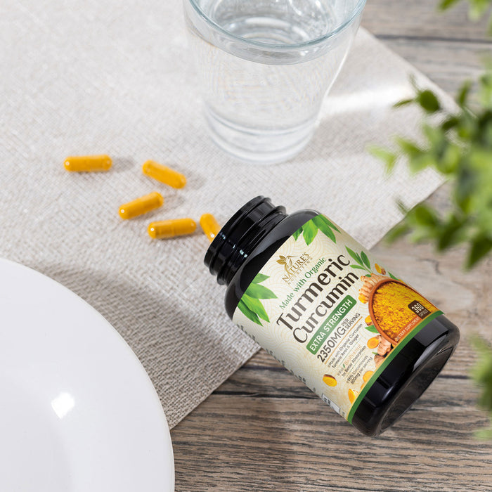 Turmeric Curcumin Supplement 1750mg with Organic Turmeric & Ginger, 95% Curcuminoids, BioPerine Black Pepper for Best Absorption, Nature's Vegan Joint Support, Non-GMO, Bottled in USA - 360 Capsules